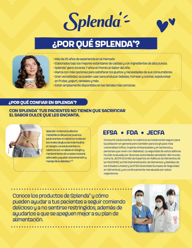 ¿Por qué recomendar Splenda® a tus pacientes?